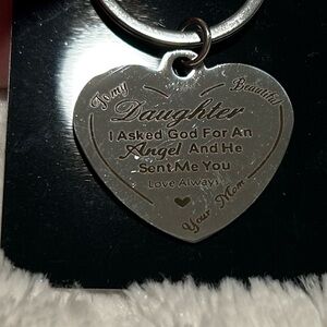Silver Heart daughter Keychain